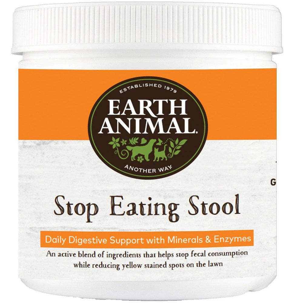 Earth Animal Stop Eating Stool Powder Coprophagia Supplement for Dogs & Cats, 8oz container