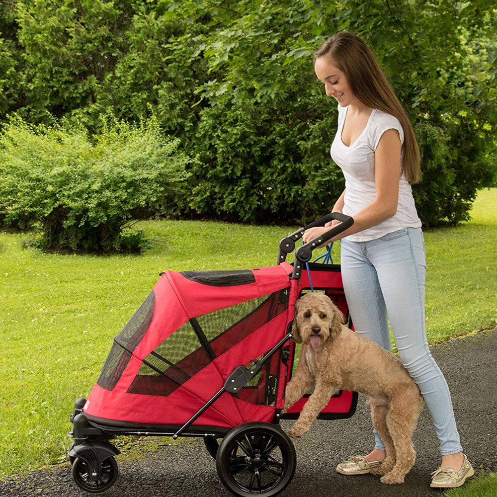 Pet Gear Excursion NoZip Pet Stroller Candy Red Healthypets