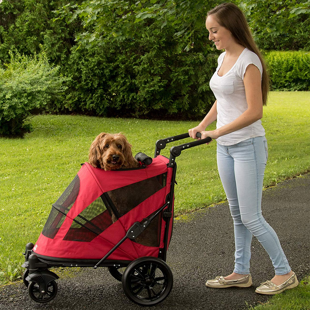Pet Gear Excursion NoZip Pet Stroller Candy Red Healthypets