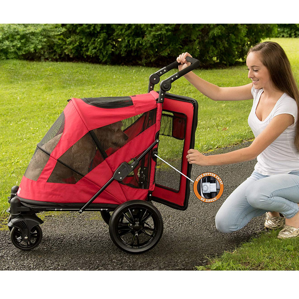 Pet Gear Excursion NoZip Pet Stroller Candy Red Healthypets
