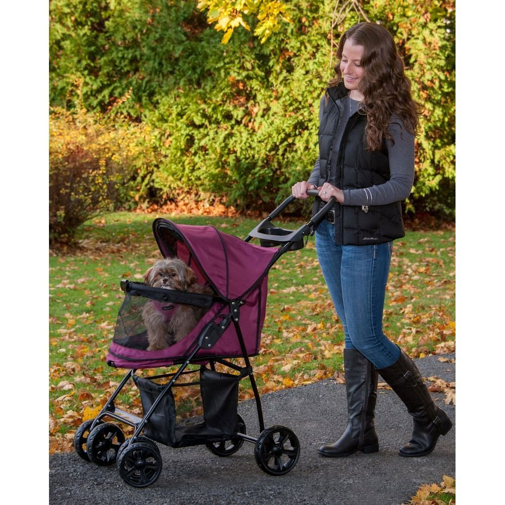 Pet Gear Happy Trails Lite NoZip Pet Stroller Boysenberry Healthypets