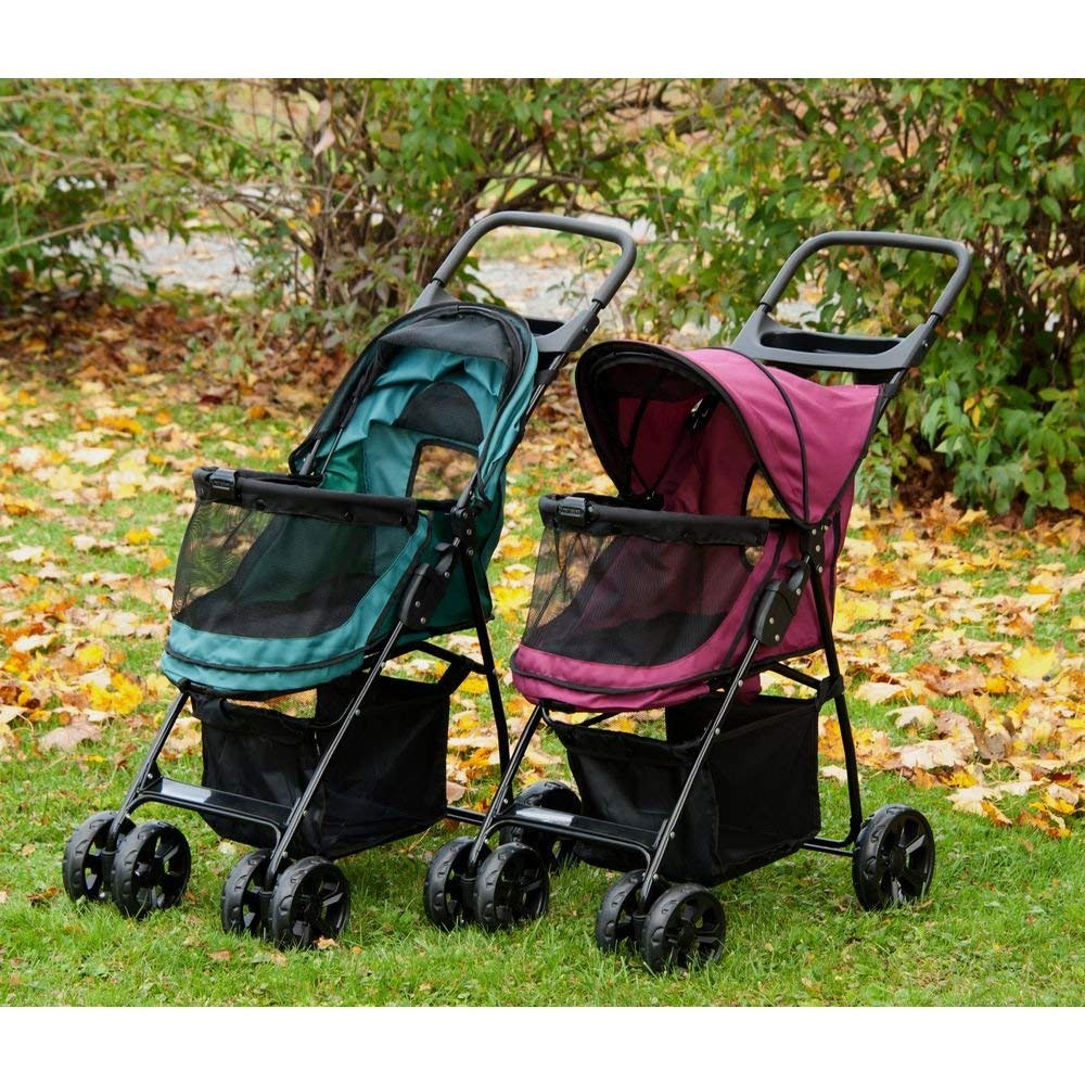 Pet Gear Happy Trails Lite NoZip Pet Stroller Boysenberry Healthypets