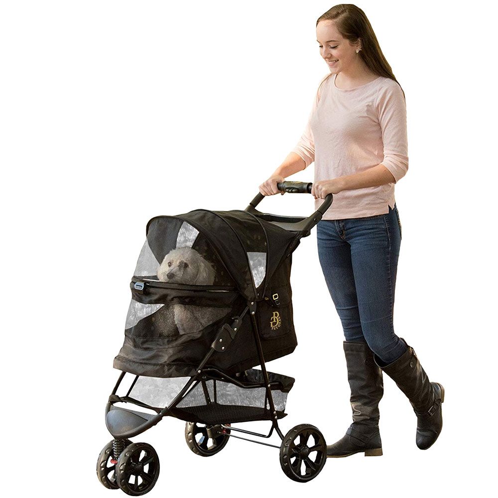 Pet Gear NoZip Special Edition Pet Stroller Gold Monogram Healthypets