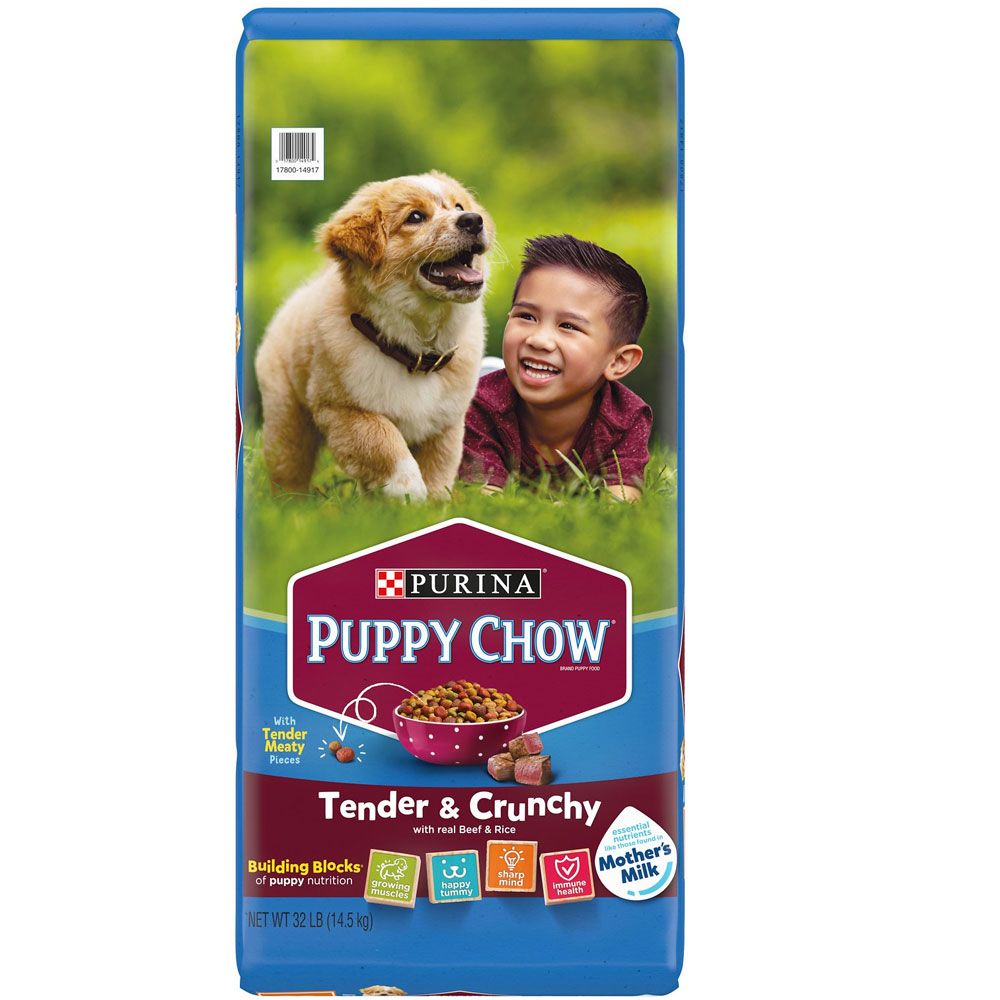 Purina Puppy Chow Tender & Crunchy with Real Beef Dry Dog Food, 32lb