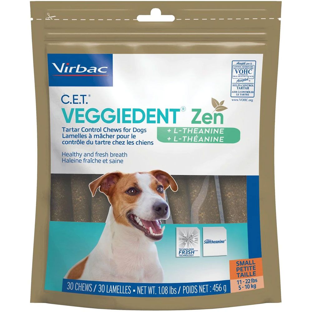 Virbac C.E.T. VeggieDent Zen Dental Chews for Small Dogs, 1122 lbs, 30