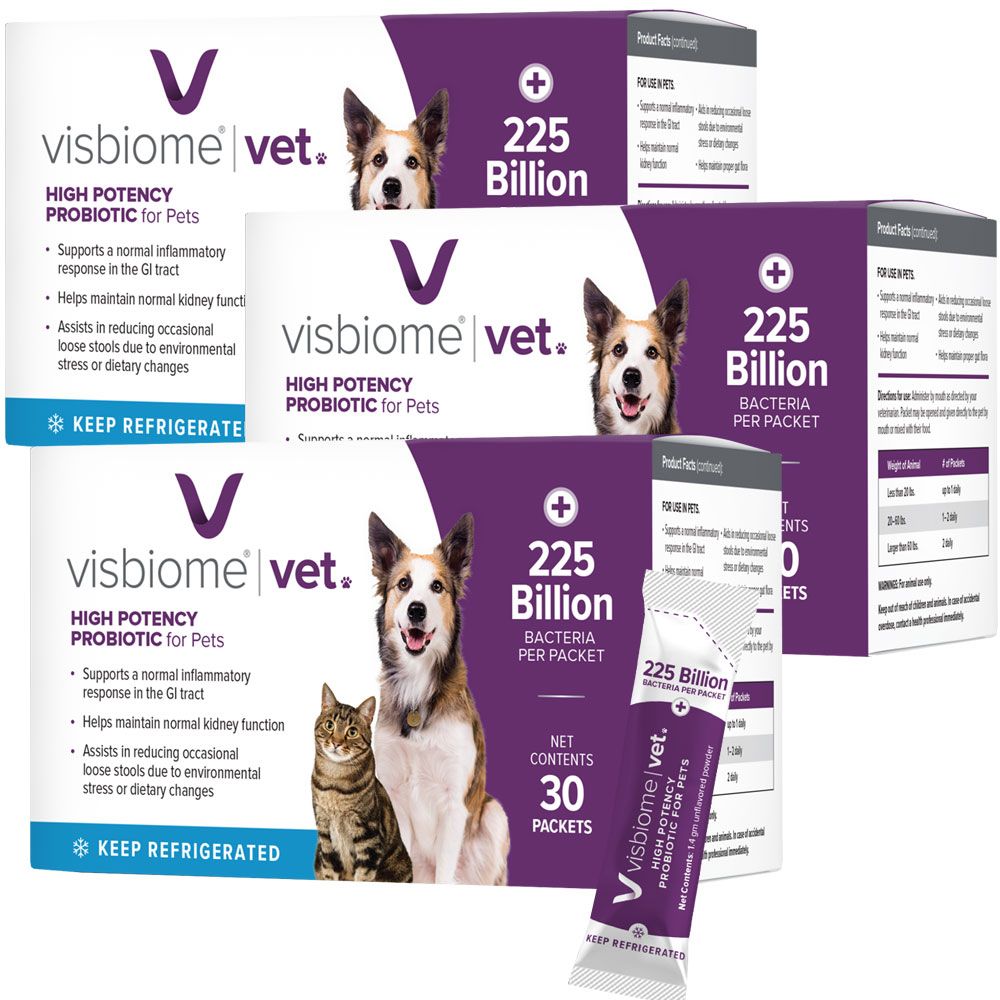 Visbiome Vet High Potency Probiotic for Pets 225 Billion CFUs (60