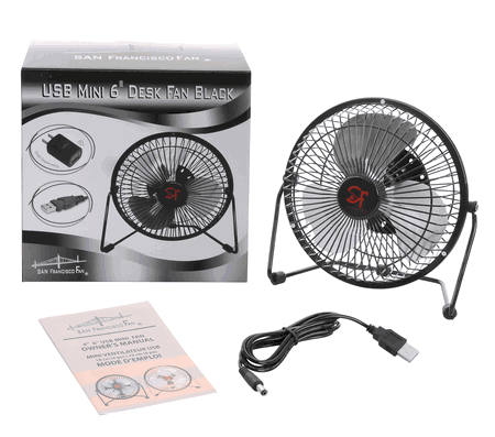 6 inch Table Fan, Black