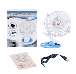 4 Inch Clip on Desk Fan, Blue