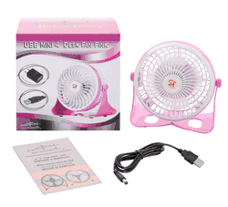 4 Inch Desk Fan, Pink