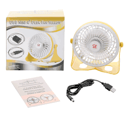 4 Inch Desk Fan, Yellow