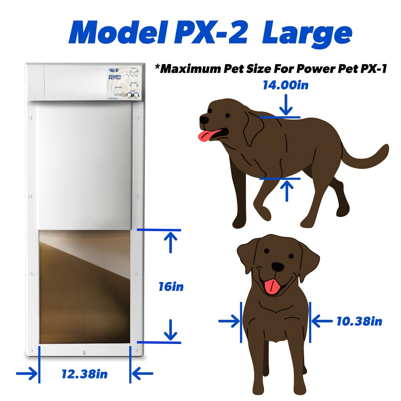 Model PX2 LARGE POWER PET DOOR for All Pets up to 100 lbs.