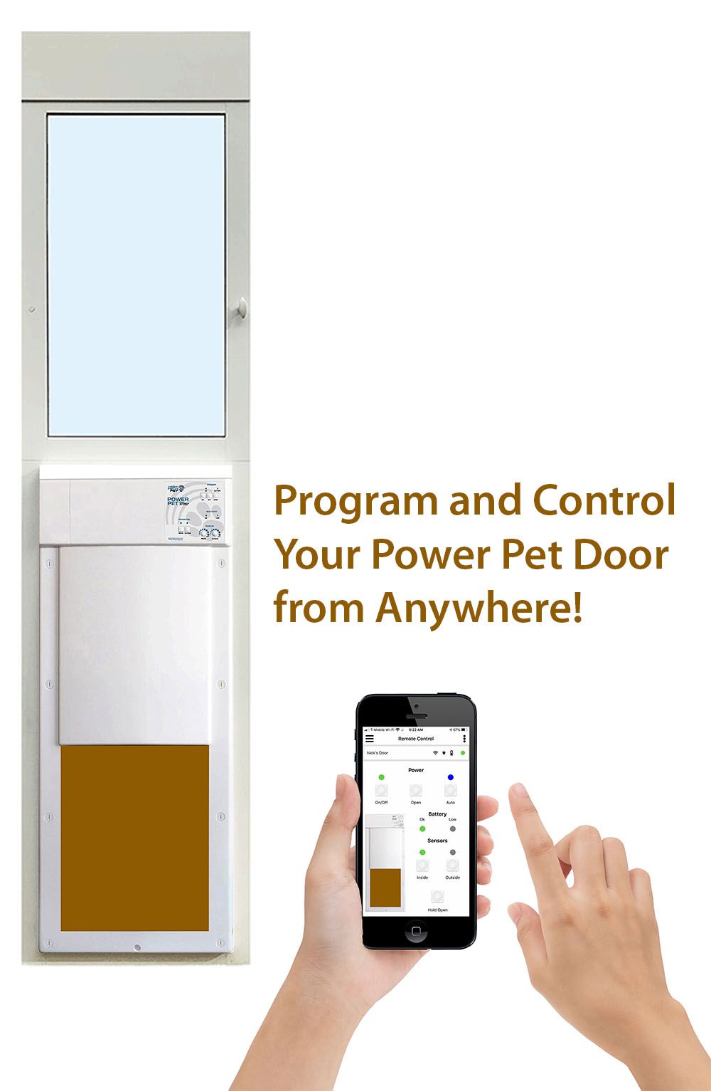 NEW! WiFi Controlled Power Pet Patio Door Pet Operated, Smart Phone