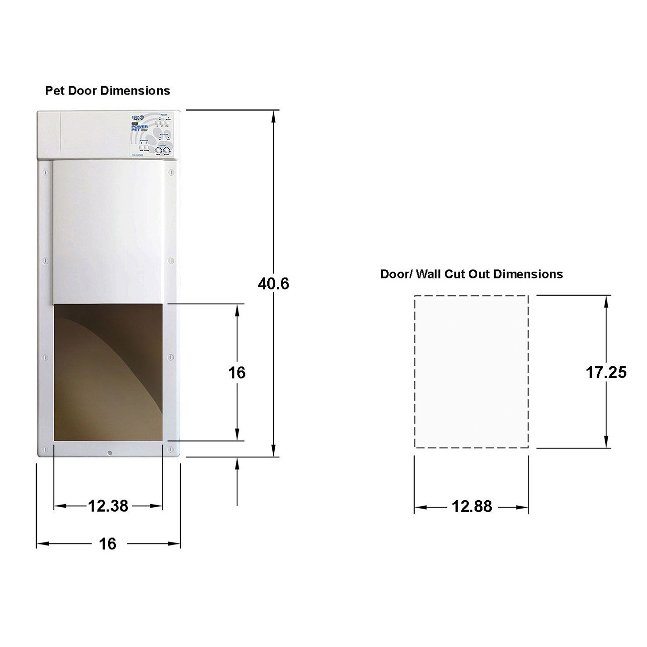NEW! WiFi Controlled, Pet Operated Power Pet Door Large, 12" X 16
