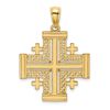 14K Cut-Out Jerusalem Cross Charm Pendant