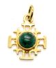 14K Gold Cross set with 'Eilat' stone, the National Stone of Israel 