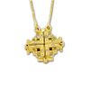 14k Gold Jerusalem Cross Necklace with Diamonds hand crafted in the Holy Land