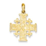 14k Gold Jerusalem cross pendant 1 1/4"
