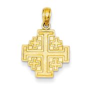 14K Gold Jerusalem cross pendant 3/4" 