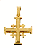 14K Gold Jerusalem Cross pendant 30MM 1.15" 