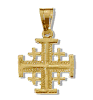 14k Gold Jerusalem Cross pendant  5/8"  - 20 mm