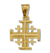 14k Gold Jerusalem Cross pendant  5/8"  - 20 mm