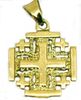 14K Gold Jerusalem cross pendant hand made in the Holy Land 