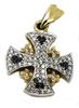 14K Gold Jerusalem Cross pendant set with Diamonds handcrafted in Israel