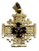 14K Gold Jerusalem cross pendant set with precious stones from the Holy Land