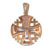 14K Gold Jerusalem Cross Pendant  three colors of gold: yellow, Rose and white gold. Size 1.1 inches 