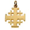 14k Gold Jerusalem Cross - Plain finish 18mm 3/4"