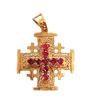 14K Gold Jerusalem Cross set with Rubies