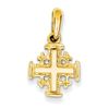 14K Gold Jerusalem Crusaders Cross pendant 13 X 15  mm