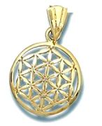 14K Gold Sacred FLOWER OF LIFE Pendant from Israel