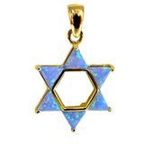 14K Gold Star fo David set with Opals pendant from Jerusalem