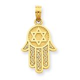 14k Jewish Hamsa Hand of God with Star of David Pendant 25 MM 14k Jewish Hamsa Hand of God with Star of David Pendant 25 MM
