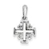 14K White Gold Jerusalem cross pendant 13mm x 15mm