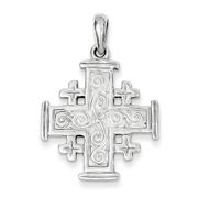 14k White Gold Jerusalem Cross Pendant