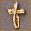 18K Gold Cross set with 0.65 karat baget cut Diamonds