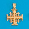 14K Gold Jerusalem Cross Pendant 20mm
