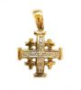 14K Gold Jerusalem Cross set with 0.07 karat Diamonds from Israel