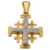 18K Gold Jerusalem Cross set with Diamonds 0.25 ct. 27MM