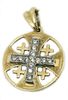 14K Gold Jerusalem Cross set with Diamonds