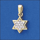 18K Gold Star of David Set with 0.10 carat Full cut Diamonds 