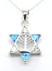 925 silver Israel Jewish Star of David w CZ and 18" chain Bat Mitzvah gift 925 silver Israel Jewish Star of David w CZ and 18" chain Bat Mitzvah gift