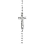 925 sterling silver bracelet Cross Cubic Zirconia 7 Inch With Extension