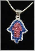 925 Sterling silver CZ Hamsa Chamsa hand of God pendant