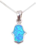 925 Sterling silver Hamsa HAND OF GOD ISRAEL Chamsa pendant opal 18" necklace 925 Sterling silver Hamsa HAND OF GOD ISRAEL Chamsa pendant opal 18" necklace