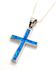 925 Sterling Silver with Opal Cross pendant 18" necklace