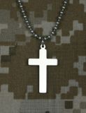 Amazing GI Jewelry Cross pendant 100% Stainless Steel with Beaded Chain 24" Genuine U.S Military Issue Amazing GI Jewelry Cross pendant 100% Stainless Steel with Beaded Chain 24" Genuine U.S Military Issue