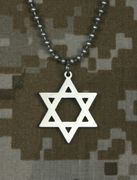 Amazing GI Jewelry Jewish Star of David 100% Stainless Steel with Beaded Chain 24" Genuine U.S Military Issue